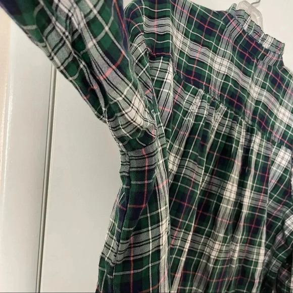 LOFT plaid ruffle preppy boho popover shirt top medium Girlhoodcore academia - Picture 8 of 10